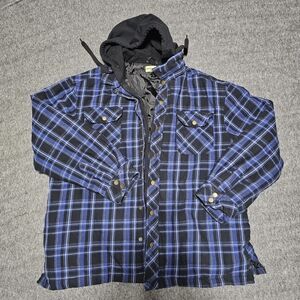 Adventuridge XL Plaid Quilted Lined Hooded Flannel Jacket